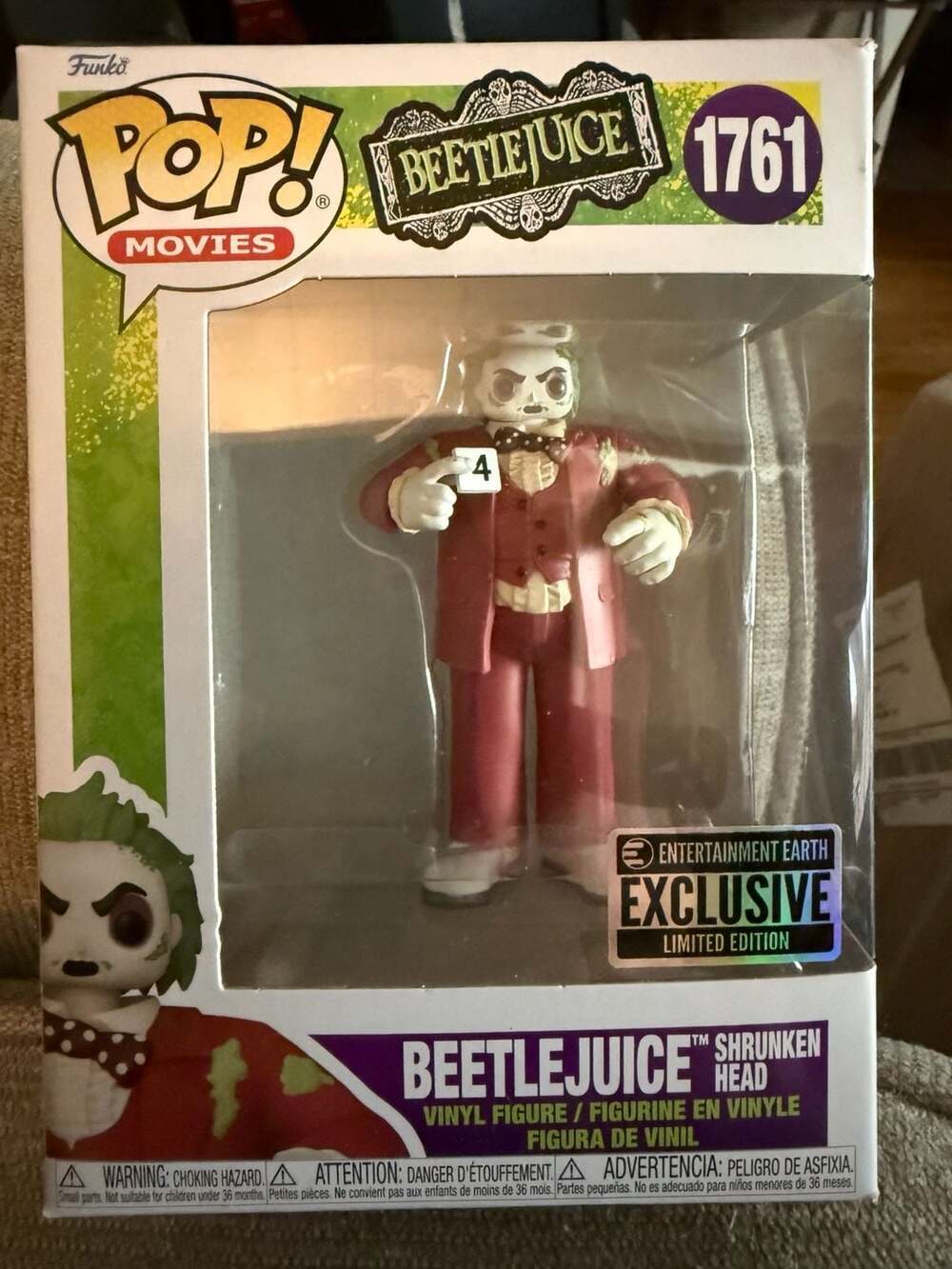 Funko Pop! Movies: Beetlejuice - Shrunken Head #1761 (Entertainment Earth Exclus